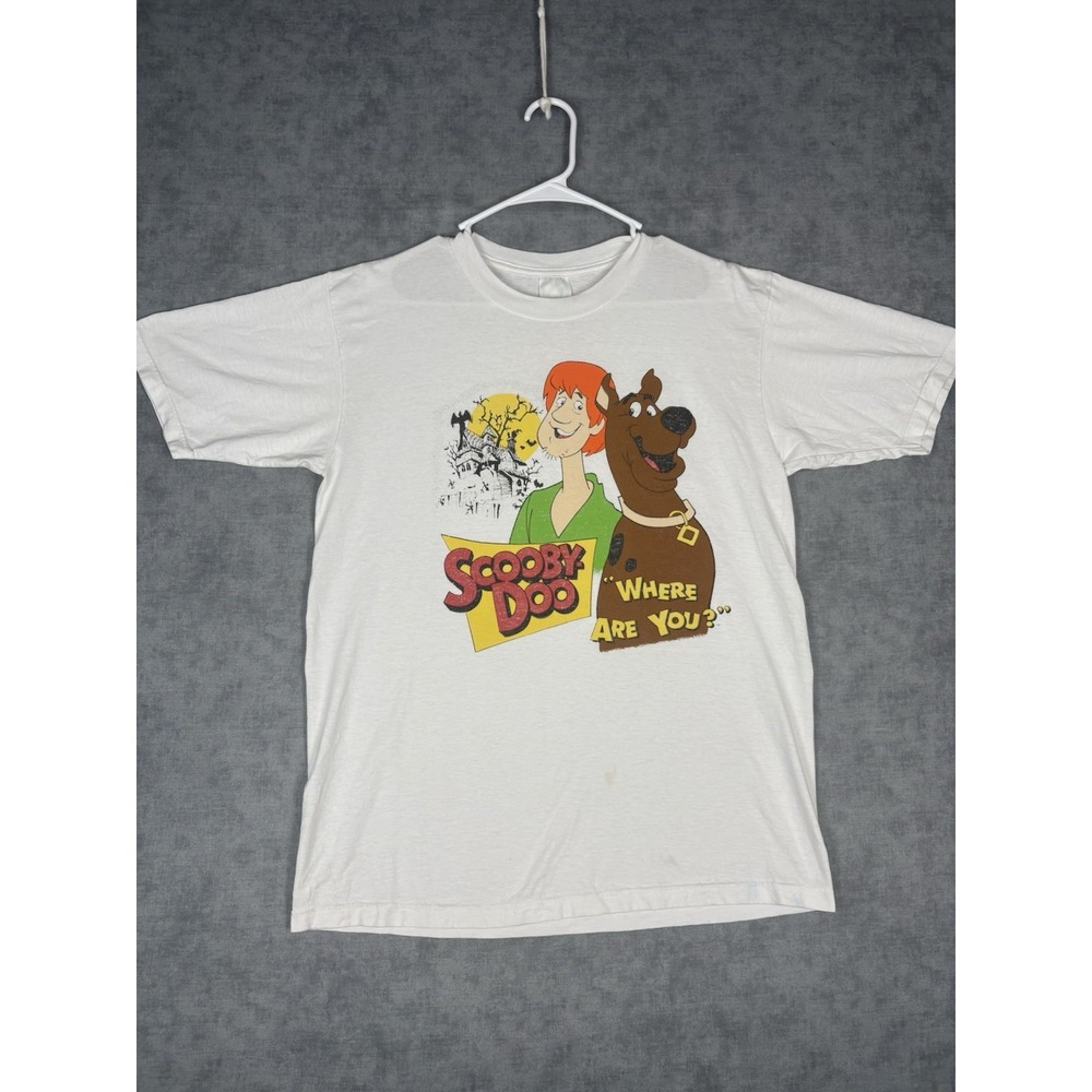Vintage Scooby Doo Shaggy Halloween T Shirt Medium Haunted House Cartoon 50/50